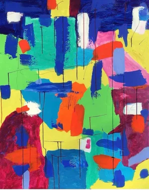 "Abstract Colorfield" Contemporary Acrylic Painting