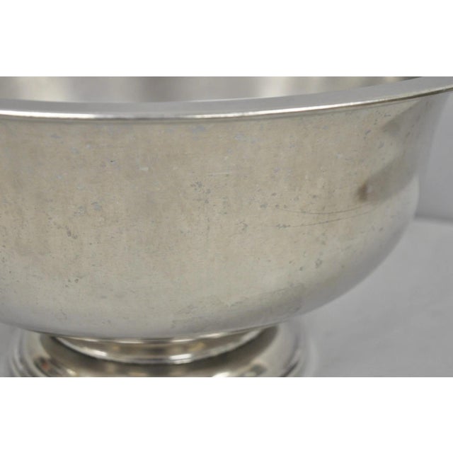 Vintage Modern Stainless Steel Metal Punchbowl Champagne Wine Chiller Ice Bucket For Sale - Image 11 of 14