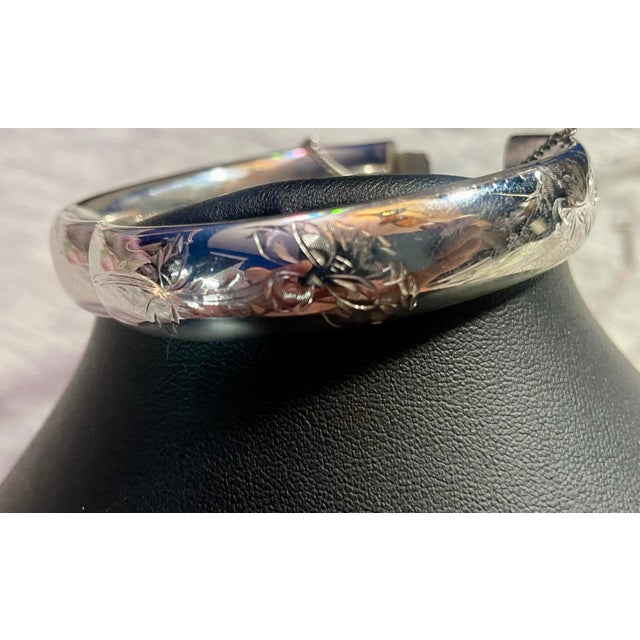 Silver Vintage Sterling Silver Bangle Marked Bab for Ballou & Co. For Sale - Image 8 of 9
