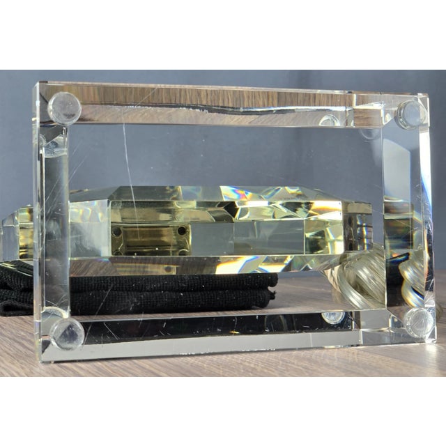 1990s Ralph Lauren Home Octagonal Faceted Crystal Table Lamp For Sale - Image 13 of 15