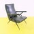 Black Green Faux Leather Reclining Lounge Chair attributed to Silvio Cavatorta For Sale - Image 8 of 8