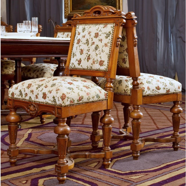 19th Century 19th Century Walnut Château Chairs, Set of 16 For Sale - Image 5 of 10