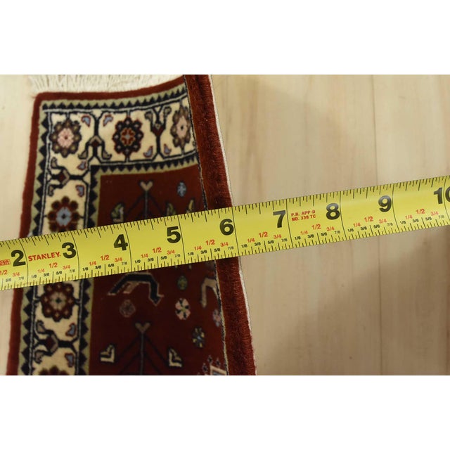 Fine Kashmar Runner 1’10” X 10’1” Red Wool Traditional Hand-Knotted Rug For Sale - Image 13 of 15