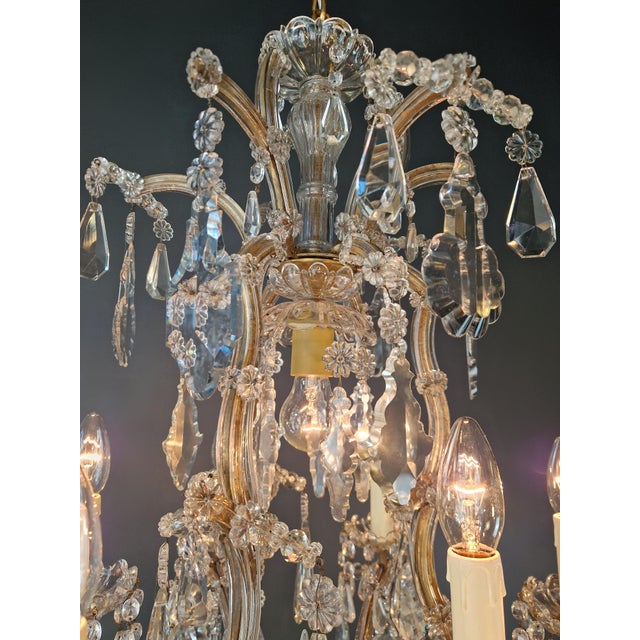 Antique Crystal Chandelier Maria Theresa Style 18th Century Faceted Light Effect For Sale - Image 11 of 11