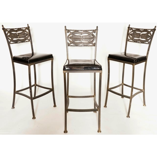 Mid Century Modern Montecristo Style Bar Stools Set of 3 For Sale - Image 10 of 13