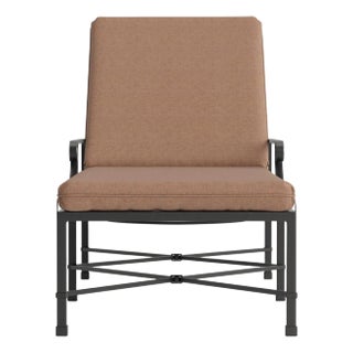 Brown Jordan Venetian Adjustable Chaise Lounge, Textured Pewter frame with Fusion Clay fabric For Sale