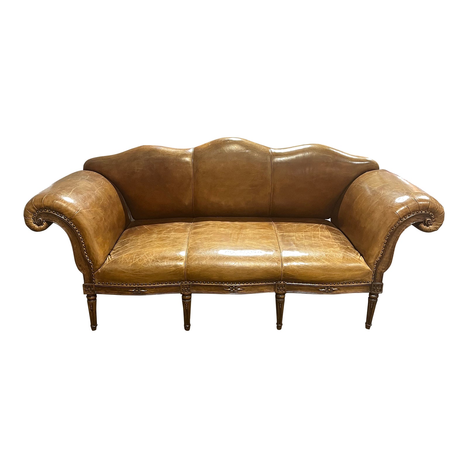 Late 20th Century Lx Rossi Furniture Large Leather Sofa Chairish