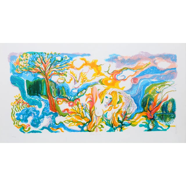 Impressionist Ronald Julius Christensen, Passion Flower, Lithograph For Sale - Image 3 of 3