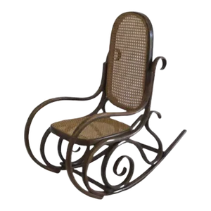Vintage Childs Bent Beech Wood Rocker With Re-Caned Seat