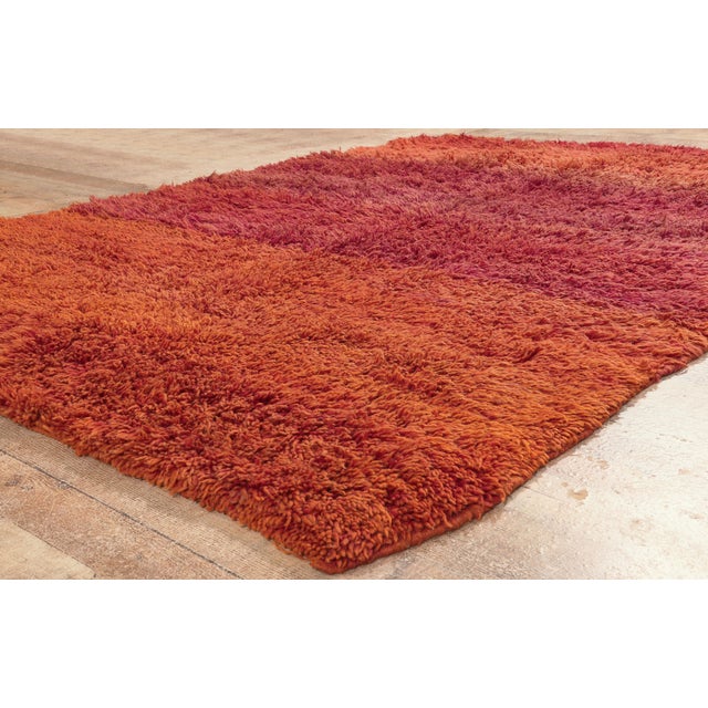 Salmon Vintage Beni Mrirt Moroccan Rug, 07'02 X 09'06 For Sale - Image 8 of 10