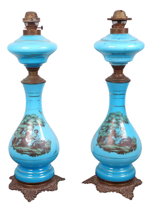 Antique Table Lamps, Set of 2