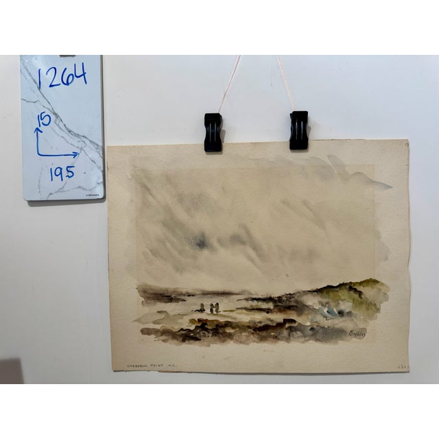 Paper Henry Emil Salloch Original Watercolor on Paper Chebogue Point, Ns, Canada. 1953. For Sale - Image 7 of 7