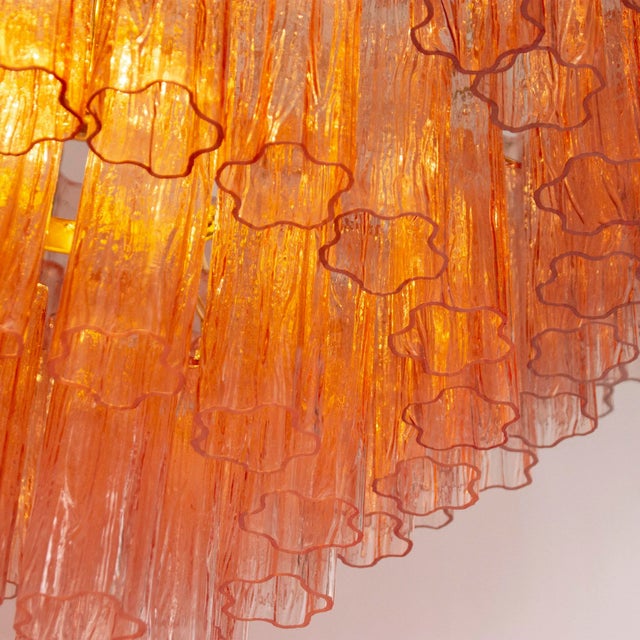 Pink Murano Glass Tronchi Chandelier, Italy, 1990s For Sale - Image 6 of 9