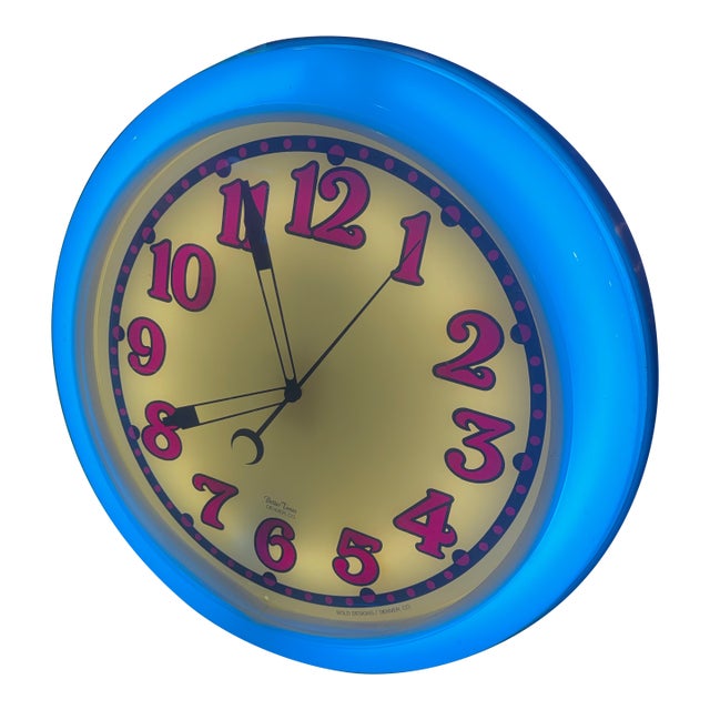 Better Time Bubble Original Neon Clock Very Good Working Condition 1980s For Sale