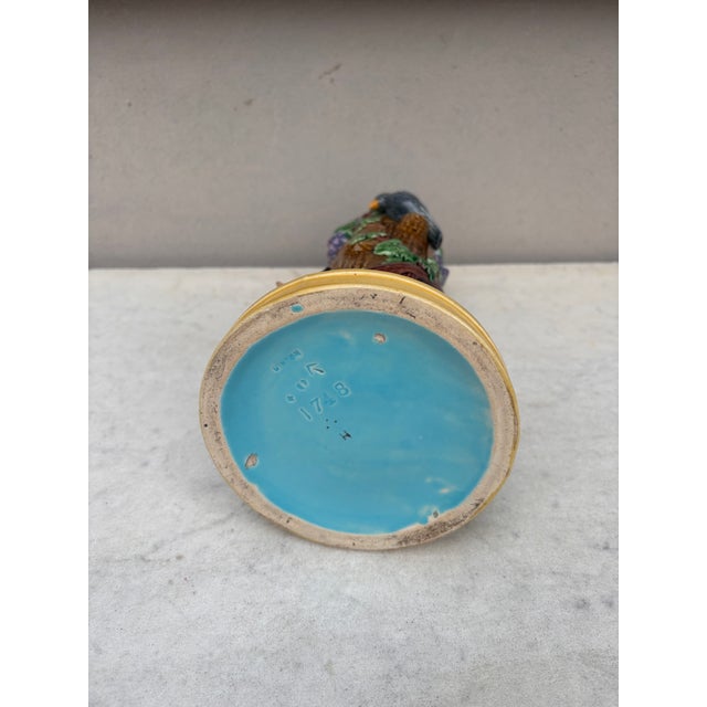 Brown 19th Century Rare Victorian Majolica Fox & Crow Trunk Vase Minton For Sale - Image 8 of 8