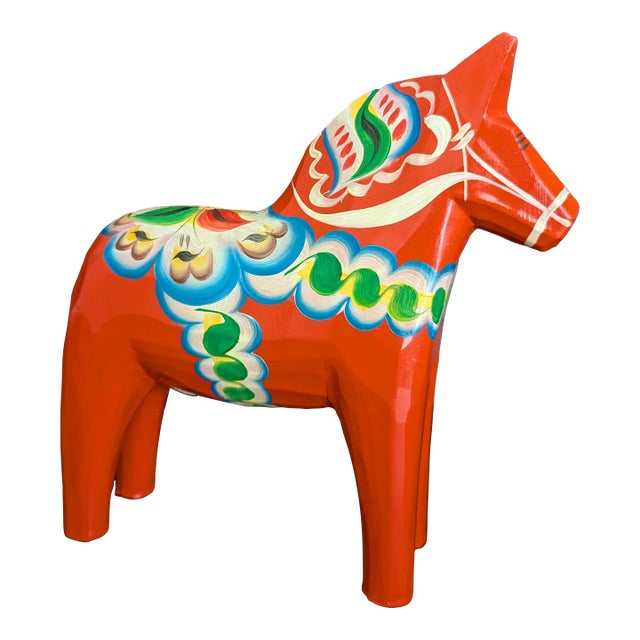 Vintage Swedish Dala Horse by Grannas A. Olsson Hemslojd For Sale