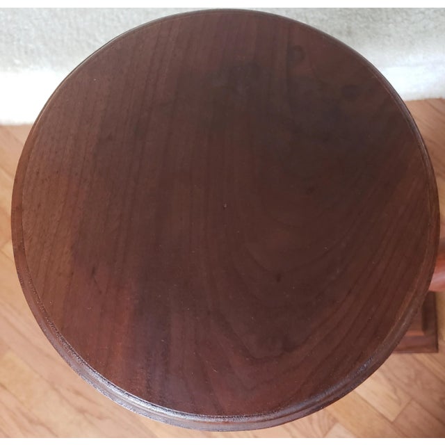 Vintage Torcheres Victorian Style Solid Mahogany Plant Stands - a Pair For Sale - Image 4 of 7