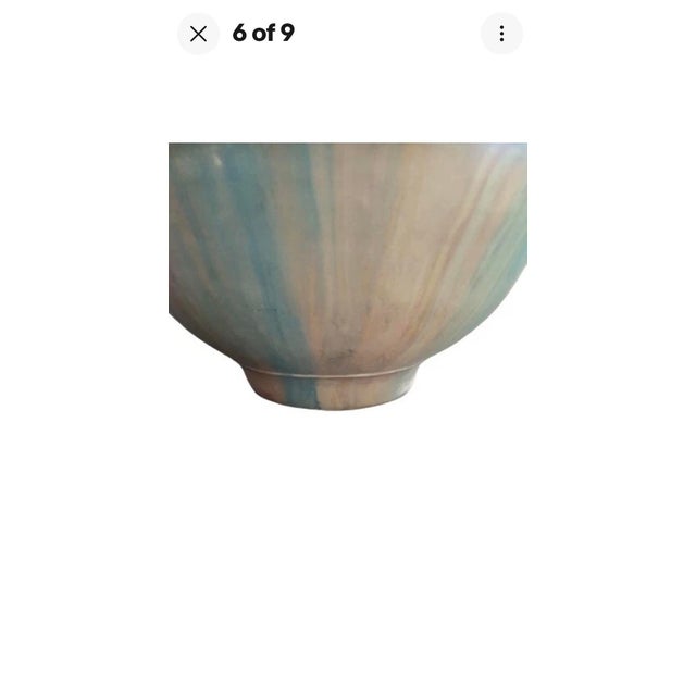 Baby Blue Decorative Bowl Hand Painted for Display Pastel Colors by Collections 85 Inc For Sale - Image 8 of 9