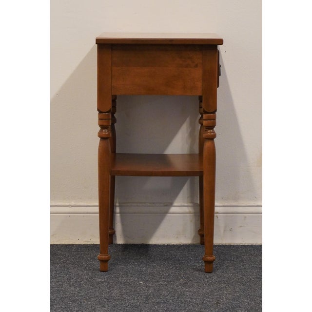 Ethan Allen Heirloom Nutmeg Maple Colonial Early American 16" Tiered Nightstand 674 For Sale - Image 10 of 12