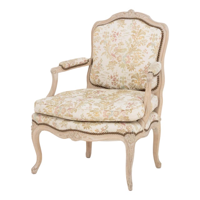 Louis XV Style Upholstered Fauteuil For Sale