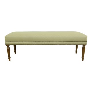 Ethan Allen Upholstered Window or Bed Bench W. Tack Head Trim For Sale