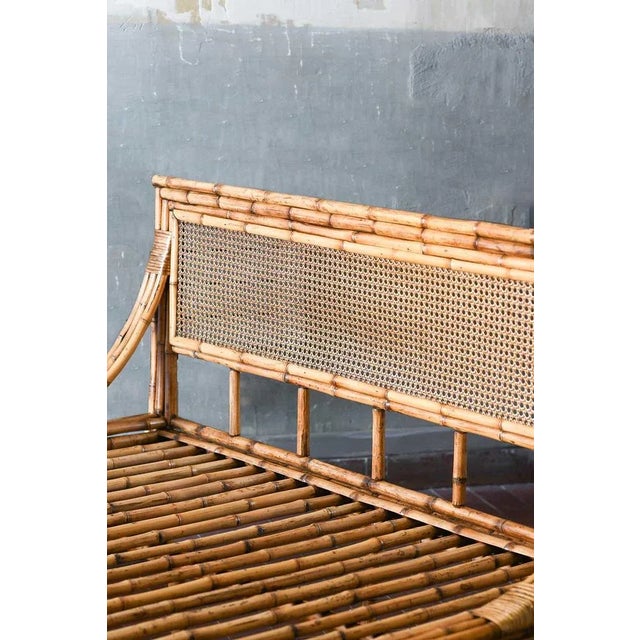 Double Bed with Bamboo and Vienna Straw Headboard, 1980s For Sale - Image 4 of 11