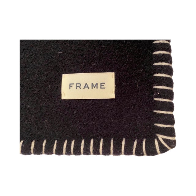 Textile Ritz Paris Hotel X Frame Navy Blue Cashmere Wool Blanket For Sale - Image 7 of 9