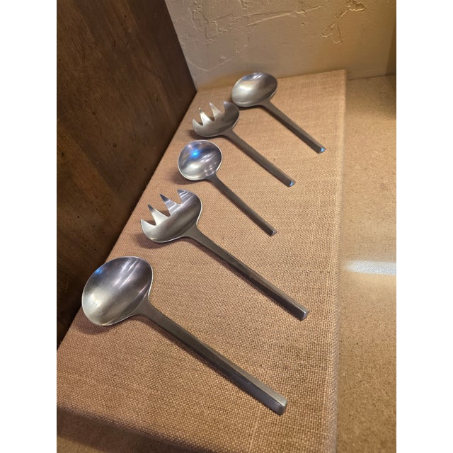 Georg Jensen Stainless Steel "Prism" Pattern Serving Pieces For Sale - Image 11 of 13