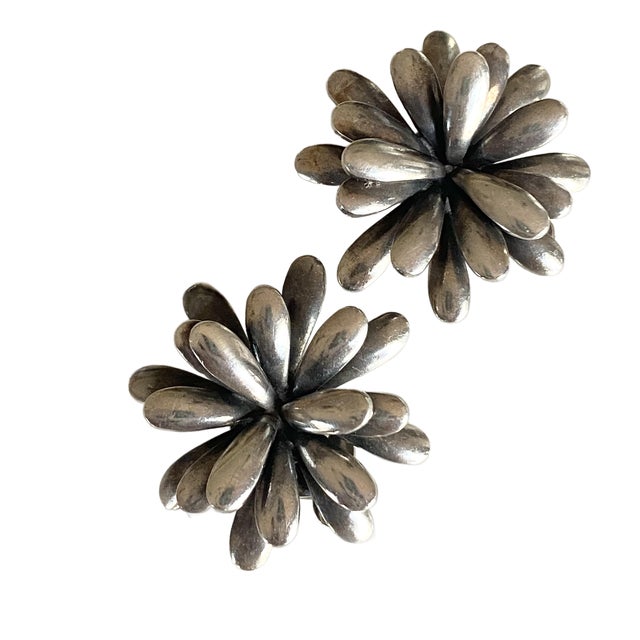 Sterling Silver Earrings by S. Christian Fogh (Denmark) For Sale