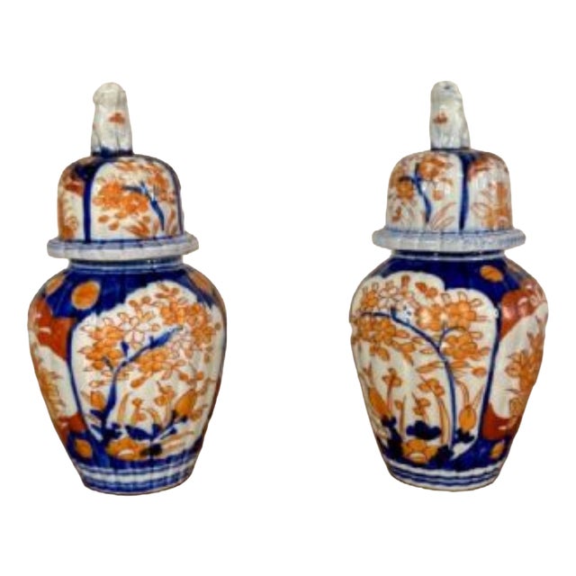 Antique Japanese Imari Lidded Vases, 1900, Set of 4 For Sale