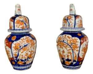 Antique Japanese Imari Lidded Vases, 1900, Set of 4