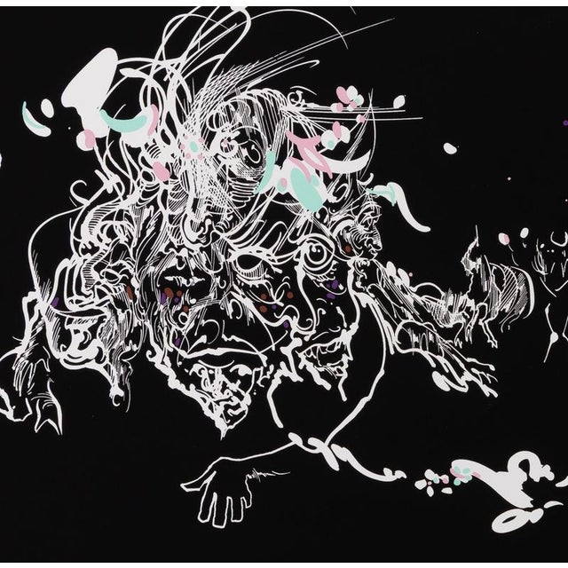 Modern Raymond Moretti, Rimbaud's Illuminations in Black, Screen Print For Sale - Image 3 of 5