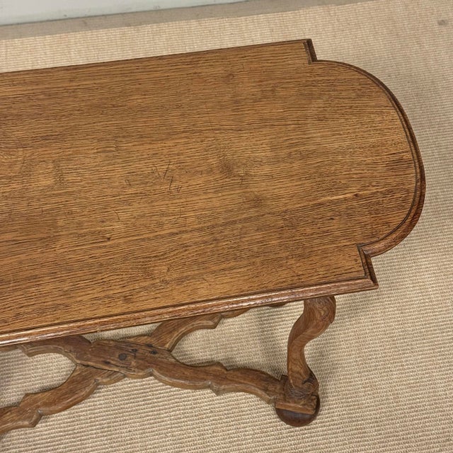18th Century French Hand-Carved Side Table in Stripped Oak For Sale - Image 17 of 18