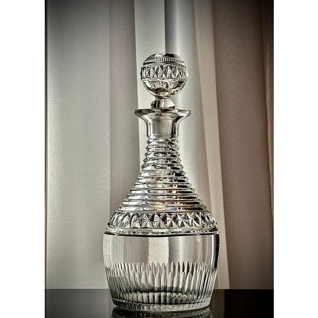 English Georgian Cut Glass Decanter with Cut Glass Stopper, 1800-1835 For Sale - Image 11 of 18