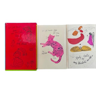 1987 Andy Warhol 1st Edition "25 Cats Name Same and One Blue Pussy / Holy Cats by Andy Warhol's Mother" Books - Set of 2 For Sale