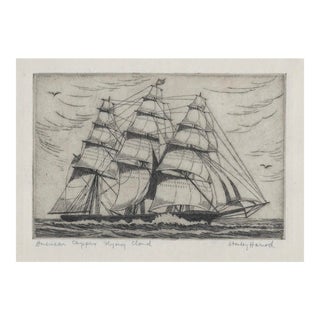 Stanley Harrod American Clipper Flying Cloud Etching For Sale