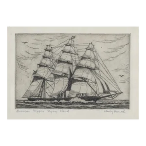 Stanley Harrod American Clipper Flying Cloud Etching