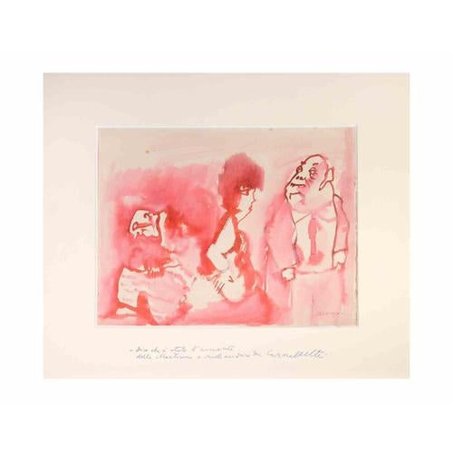 Watercolor on paper. Hand signed lower right. Titled on matte. Very good condition. This piece is attributed to the...