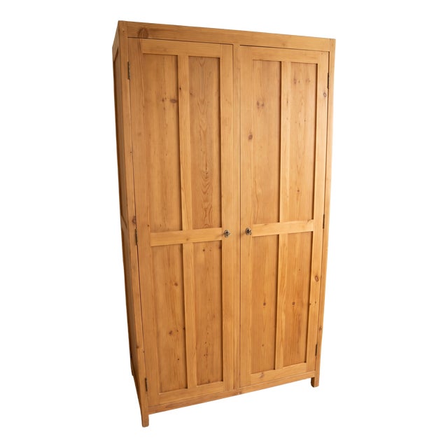 Vintage Parisian Wardrobe in Fir, 1945s For Sale