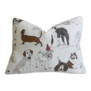 Doggie Dog Puppy Pet Mans Best Friend Feather/Down Pillow 25" X 16" For Sale