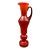 Vintage Mid-Century Italian Red Flame Art Glass Handled Sculptural Pitcher For Sale