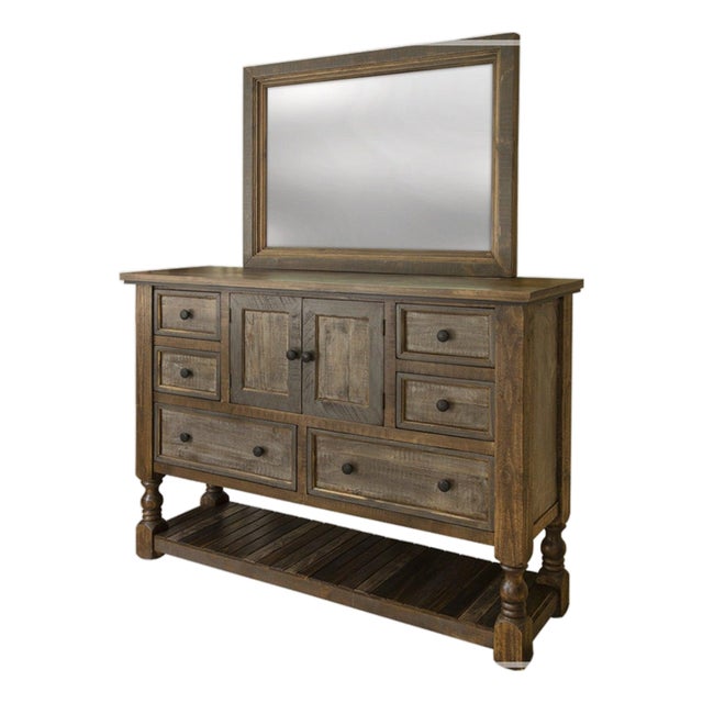 Charlie Solid Pine Wood Rustic Dresser For Sale