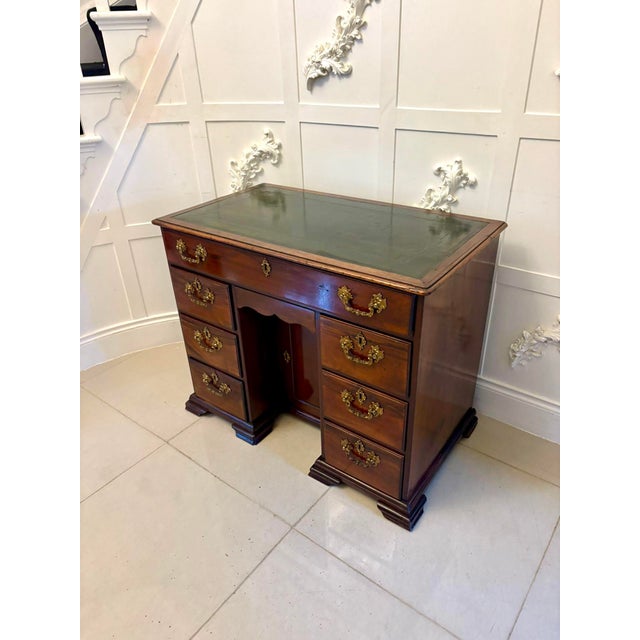 Brown Antique George III Mahogany Kneehole Desk, 1780s For Sale - Image 8 of 15