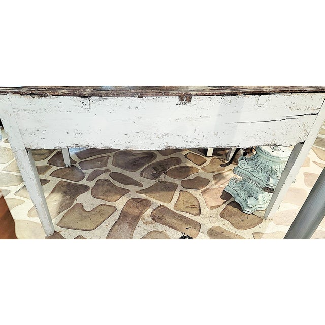 Mid 19th Century French Country Painted Pine Desk Bureau Table For Sale - Image 10 of 11