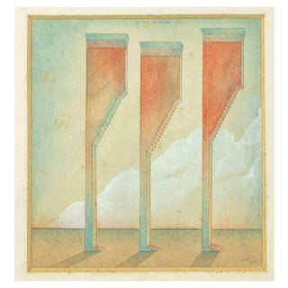 Paolo Giarsetti, Superb Game, Watercolor, 1979 For Sale
