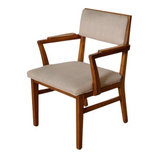 1960s Oak Upholstered Desk Chair For Sale