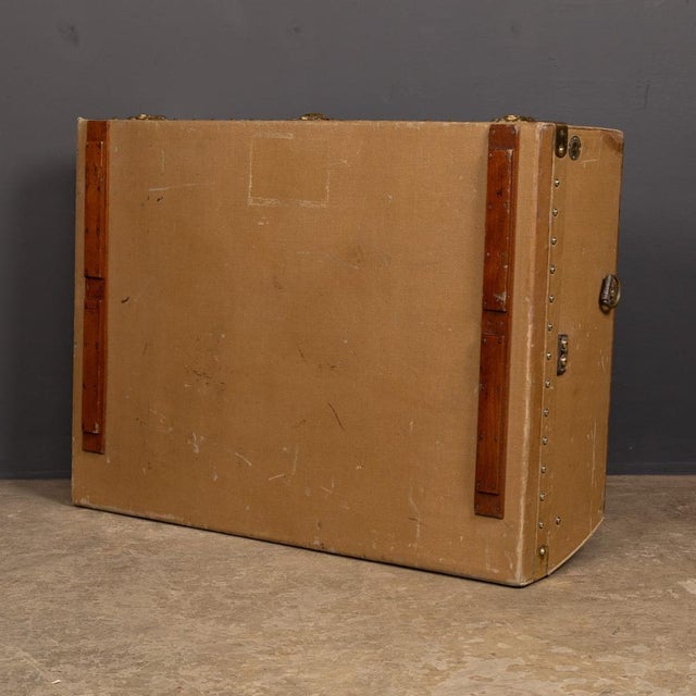 Khaki Vintage Car Trunk in Grey Vuittonite Canvas from Louis Vuitton, Paris, France, 1930s For Sale - Image 8 of 18