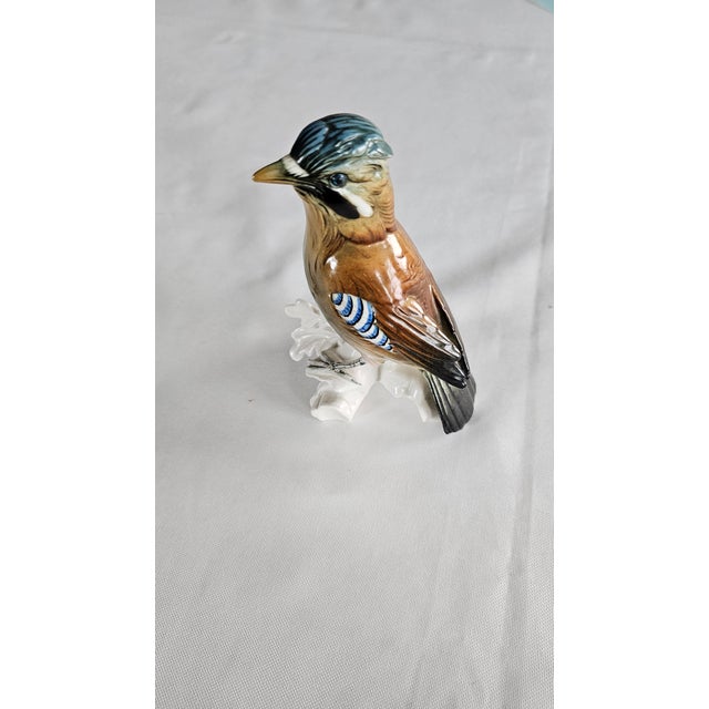 Mid 20th Century 19th Century Fine Porcelain "Bue Jay" Bird Figurine by Karl Ens Germany For Sale - Image 5 of 12