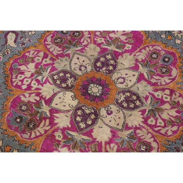 Shabby Chic Vintage Gray/Purple Wool Rug - 9'6'' X 12'2'' For Sale In New York - Image 6 of 10