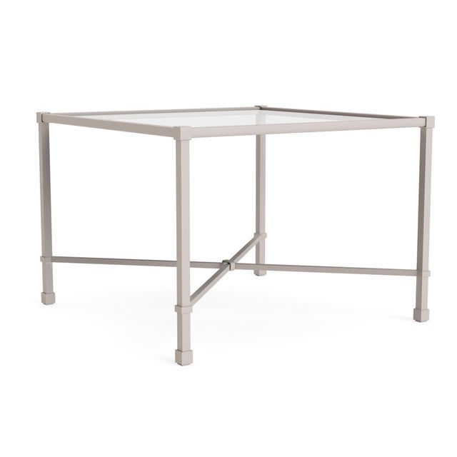 Not Yet Made - Made To Order Brown Jordan Venetian 26" Square Occasional Table - Glass Top, Dove frame For Sale - Image 5 of 11